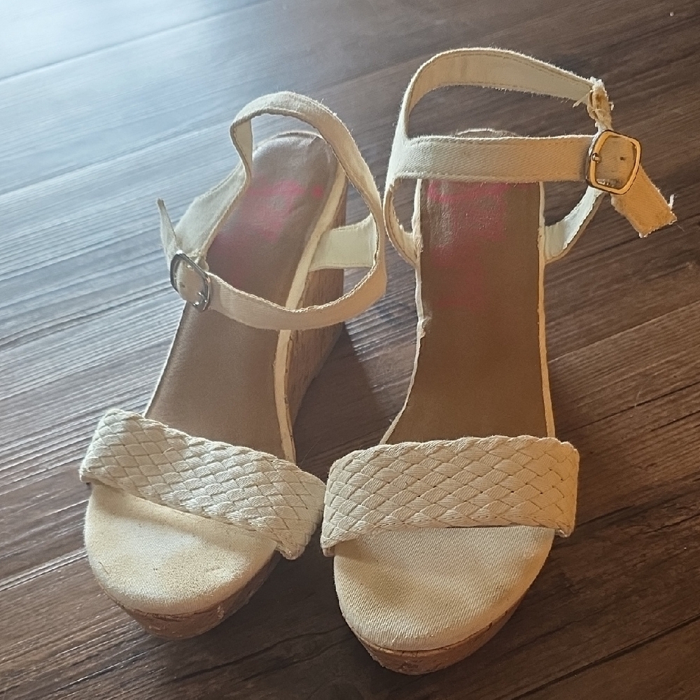 Jellypop Natural Beige Braided Wedge Sandals